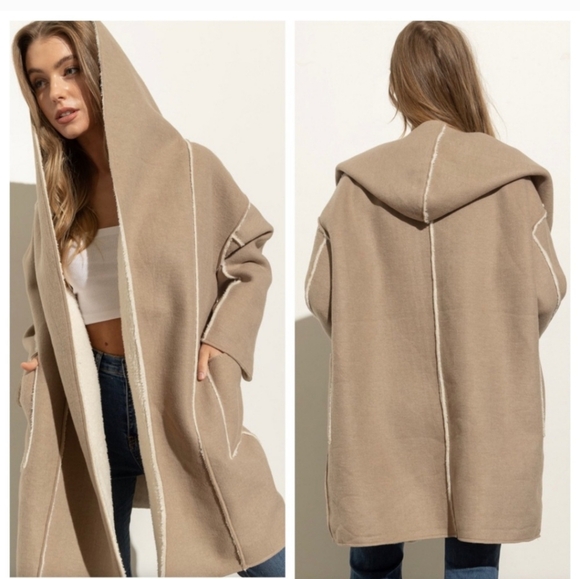 Reversible Oversized Fleece-Lined Coat – 2-in-1 Cozy Chic Outerwear - Picture 3 of 5